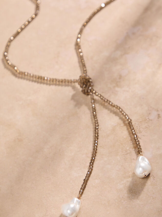 Beaded Wrap Baroque Pearl Necklace Detail 3 - TULLABEE