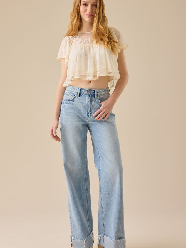 Donna Lace Babydoll Top Detail 2 - TULLABEE