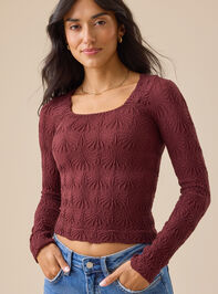 Blaire Seamless Floral Long Sleeve Cami Detail 2 - TULLABEE