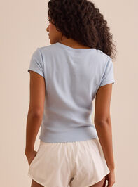 Gingham Cherry Baby Tee Detail 6 - TULLABEE