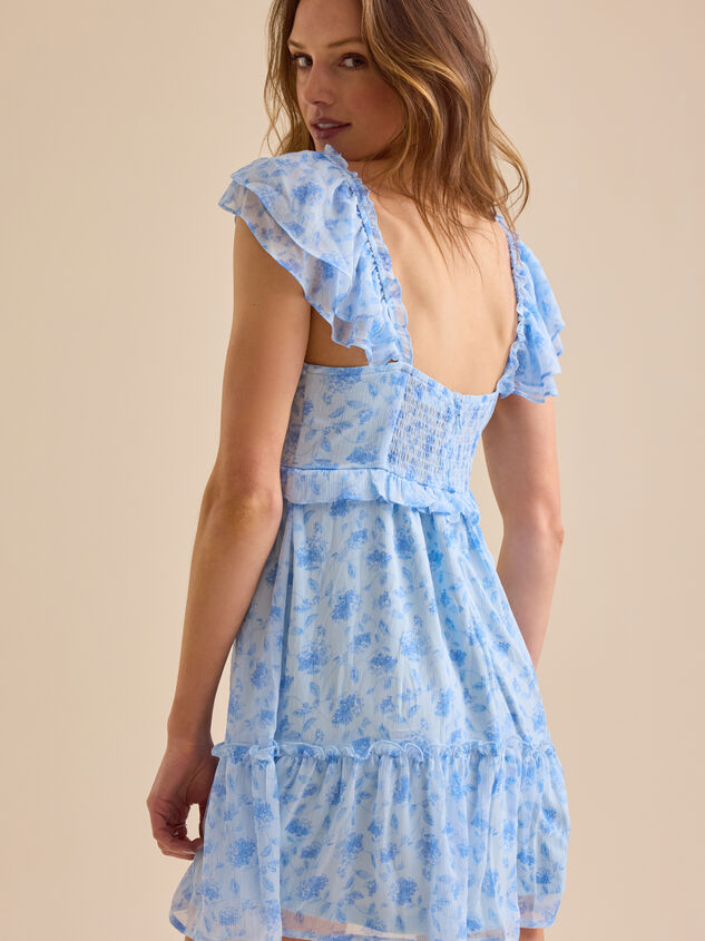 Bonny Floral Mini Dress Detail 4 - TULLABEE