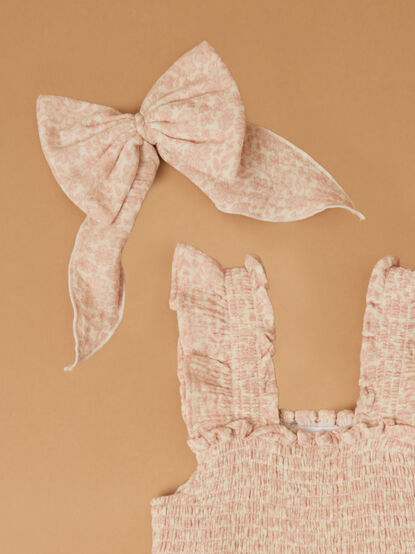 Harper Floral Dress with Bow - TULLABEE