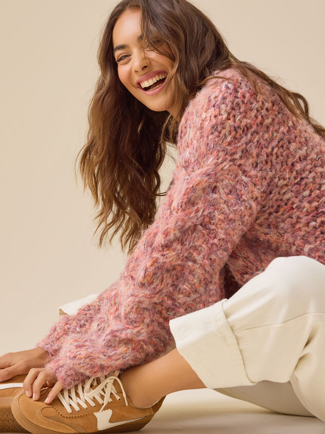 Poppie Chunky Knit Cardigan Detail 5 - TULLABEE