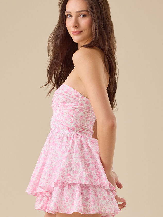 Melanie Strapless Floral Romper Detail 3 - TULLABEE