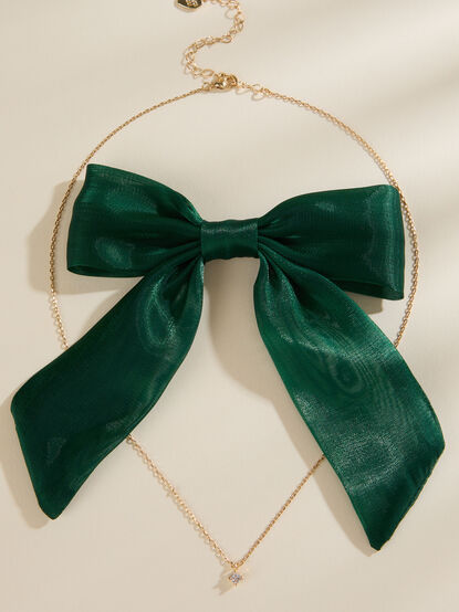 Cubic Zirconia Necklace with Bow - TULLABEE
