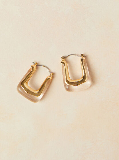 Resin & Gold Hoop Earrings - TULLABEE