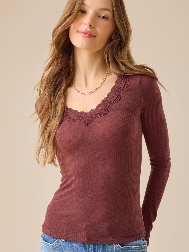Victoria Lace Ribbed Top - TULLABEE