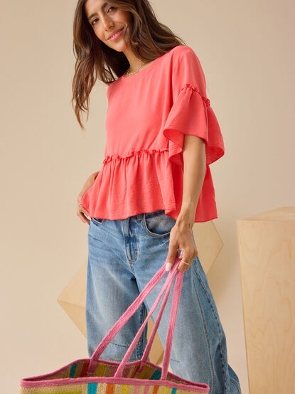 Lori Ruffle Sleeve Top - TULLABEE