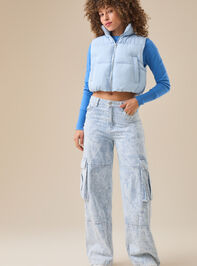 Nora Cropped Puffer Vest Detail 2 - TULLABEE
