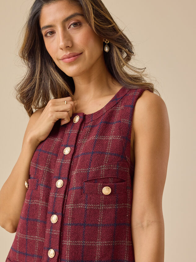 Tobias Plaid Mini Dress Detail 3 - TULLABEE