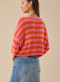 Delphine Bright Stripe Sweater Detail 5 - TULLABEE