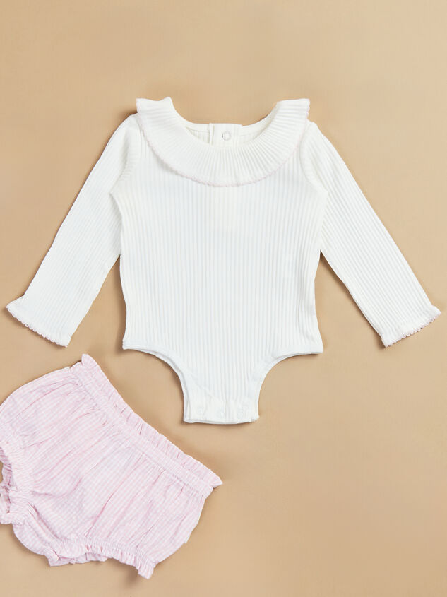 Sophie Bodysuit and Bow Bloomer Set by Mudpie Detail 3 - TULLABEE