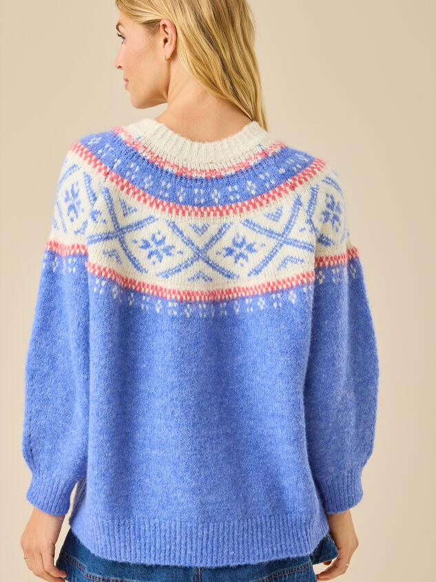 Alpine Oversized Fair Isle Sweater Detail 3 - TULLABEE