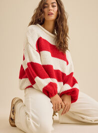 Fawn Striped Sweater Detail 2 - TULLABEE
