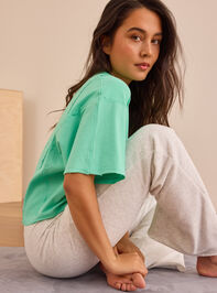 Vinyasa Flow Cropped Tee Detail 3 - TULLABEE