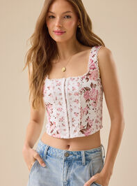 Gina Floral Hook and Eye Corset - TULLABEE