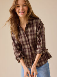 Gianna Plaid Button Up Top - TULLABEE