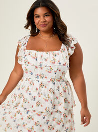 Lucy Floral Tiered Dress Detail 5 - TULLABEE