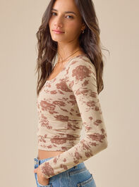 Halo Long Sleeve Jacquard Top Detail 4 - TULLABEE