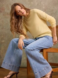 Marigold Cashmere Crew Neck Sweater - TULLABEE