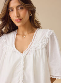 Regan Lace Trim Babydoll Top Detail 3 - TULLABEE