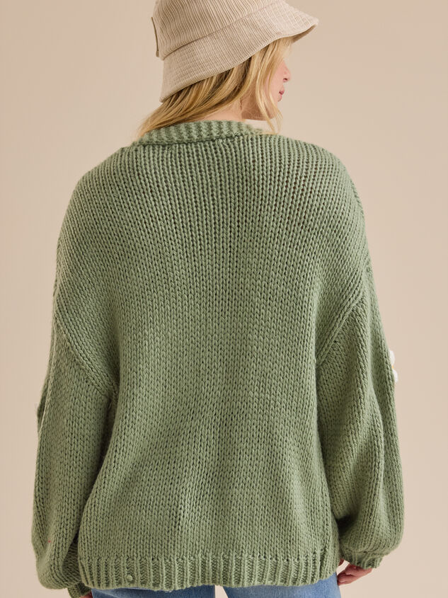 Jennie 3D Flower Cardigan Detail 6 - TULLABEE