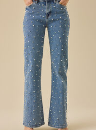 Karter Embellished Straight Leg Jeans Detail 2 - TULLABEE
