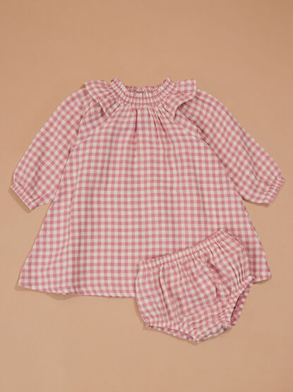 Wendy Western Plaid Dress and Bloomer Set - TULLABEE