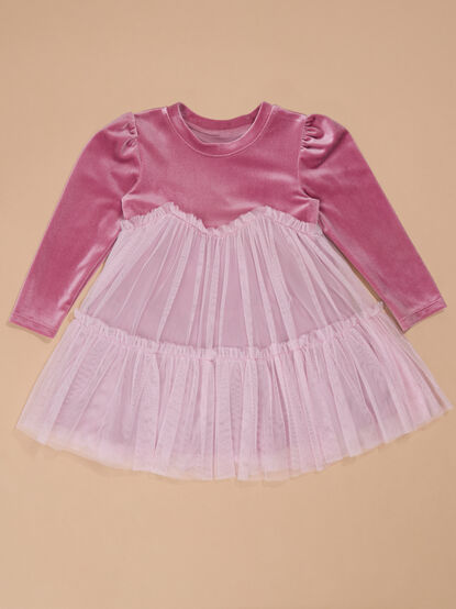 Kenzie Velvet Tulle Toddler Dress - TULLABEE