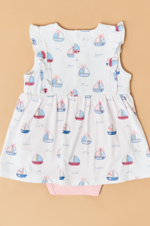 Bubble Sailboat Ruffle Bodysuit Dress Detail 3 - Altar'd State