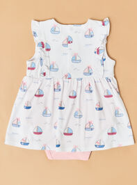 Bubble Sailboat Ruffle Bodysuit Dress Detail 3 - TULLABEE