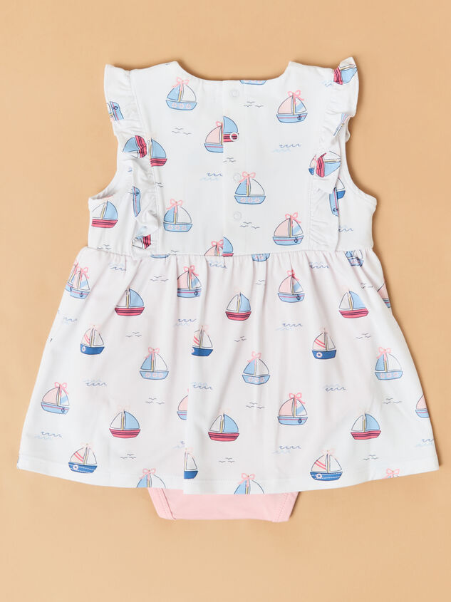 Bubble Sailboat Ruffle Bodysuit Dress Detail 3 - TULLABEE