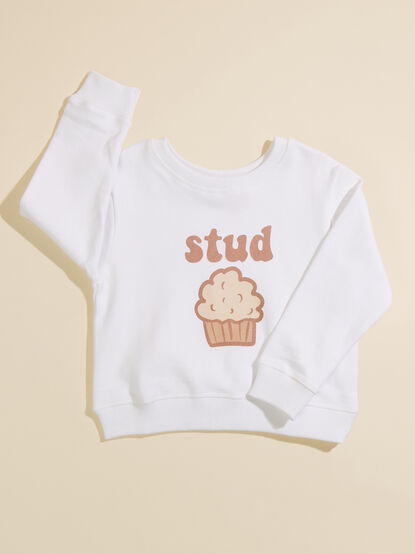 Stud Muffin Graphic Sweatshirt - TULLABEE