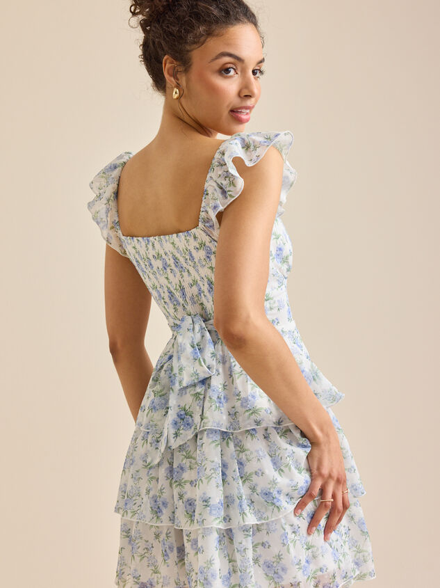 Fran Floral Mini Dress Detail 4 - TULLABEE