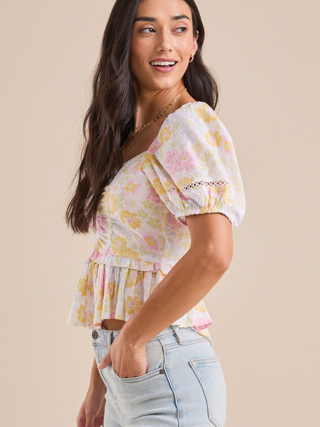 Monica Floral Babydoll Top Detail 5 - TULLABEE
