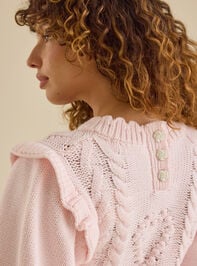 Lyla Heart Cable Sweater Detail 5 - TULLABEE