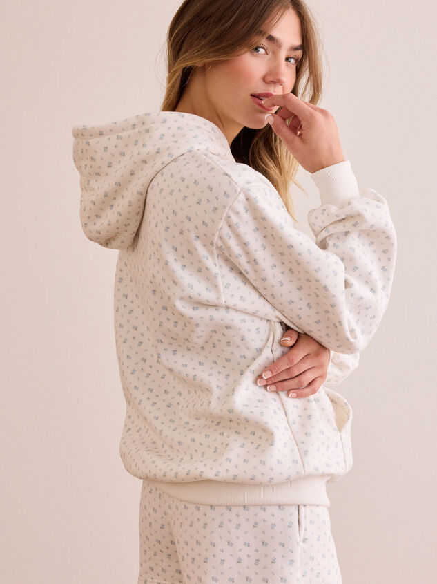 Graceful Floral Hoodie Detail 5 - TULLABEE