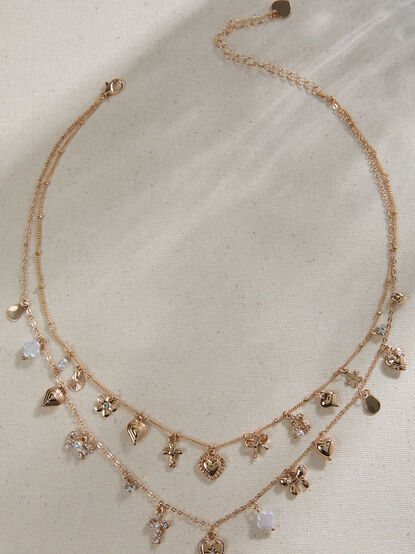 Dainty Charm Layered Necklace - TULLABEE