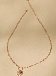 Flower Heart Charm Necklace - TULLABEE
