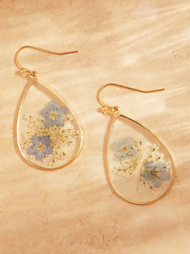 Pressed Flower Teardrop Dangle - TULLABEE