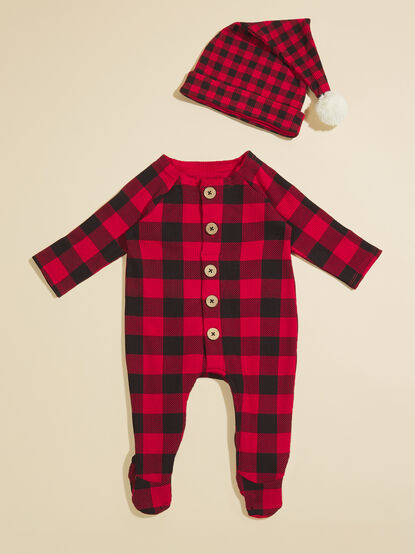 Liam Checkered Footie and Hat by MudPie - TULLABEE