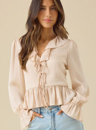 Amelia Ruffle Tie Front Top Detail 2 - TULLABEE
