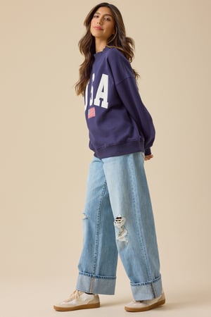 USA Embroidered Mock Neck - Altar'd State - 