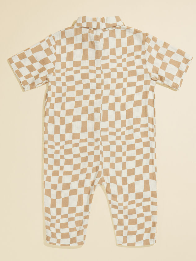Rhett Checkered Toddler Jumpsuit by Rylee + Cru Detail 2 - TULLABEE