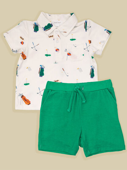 Golf Toddler Polo and Shorts Set - TULLABEE