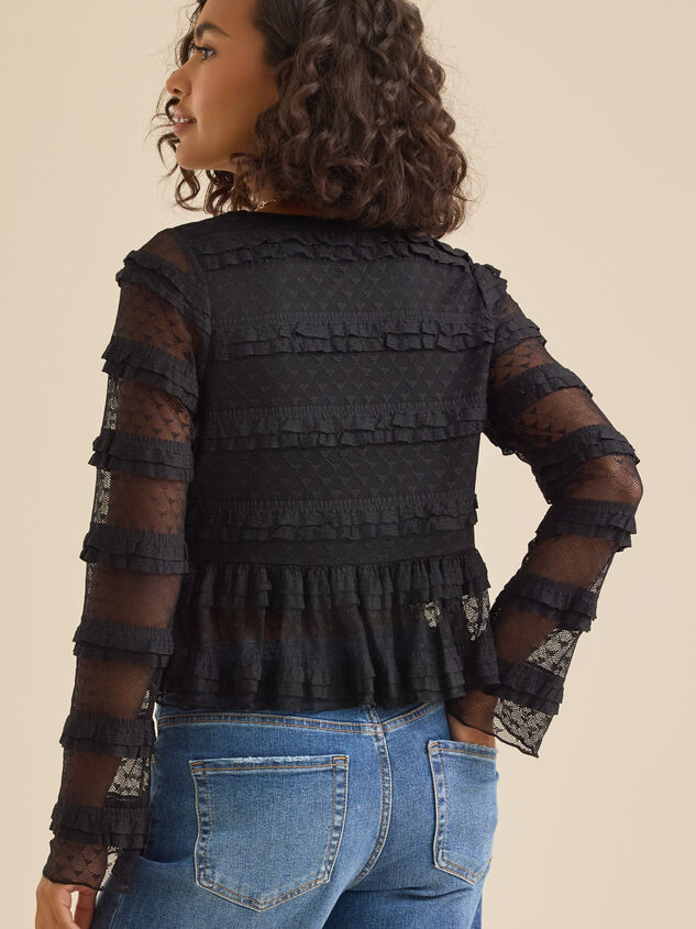 Wrennie Ruffle Mesh Top Detail 4 - TULLABEE