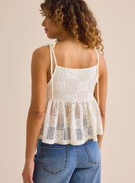 Jasmine Crochet Tie Shoulder Tank Detail 6 - TULLABEE