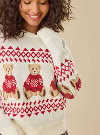 Ellie Bear Holiday Sweater Detail 2 - TULLABEE