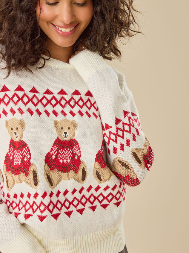 Ellie Bear Holiday Sweater Detail 2 - TULLABEE
