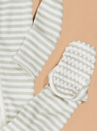 Snuggly Stripe Footie Detail 3 - TULLABEE